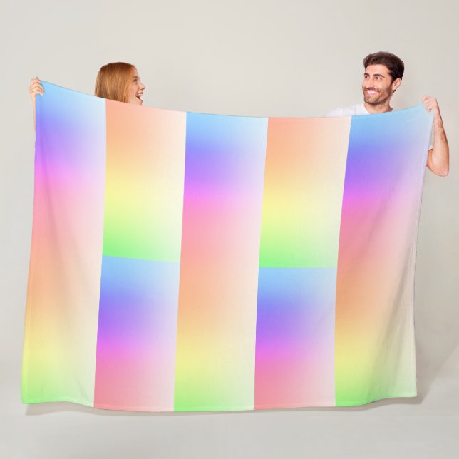 Rainbow Ombre Gradient on Any Colour Fleece Blanket (In Situ)