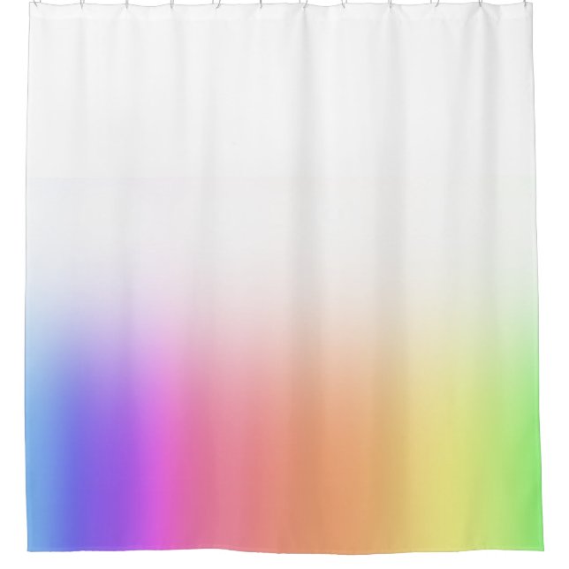 Rainbow Ombre Gradient on Any Colour Shower Curtain (Front)