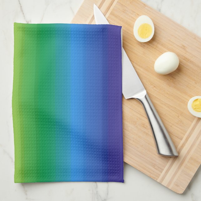 Rainbow Ombre LGBTQ Pride Colourful Tea Towel (Quarter Fold)