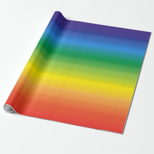 Rainbow Ombre Modern Bright Bold Pride Wrapping Paper (Unrolled)