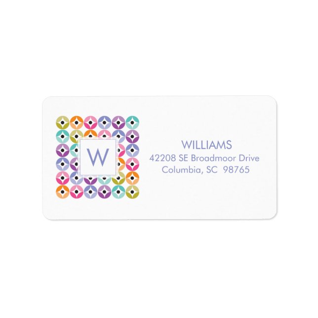 Rainbow Ombre Polka Dot Quilt Pattern Label (Front)