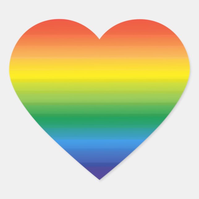 Rainbow Ombre Pride Heart Sticker (Front)