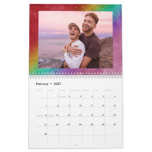 Rainbow Ombre String Lights First Year As Married Calendar