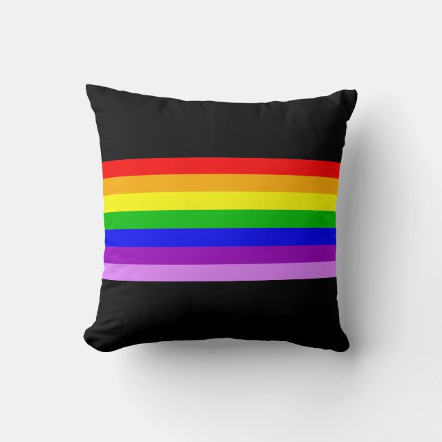 Rainbow on Black Cushion (Front)