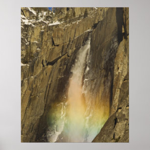 Rainbow on Upper Yosemite Falls in Yosemite Poster