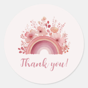 Rainbow Onederful 1st Birthday Thank You Sticker