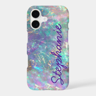 Rainbow Opal Gemstone Iridescent Monogram Name