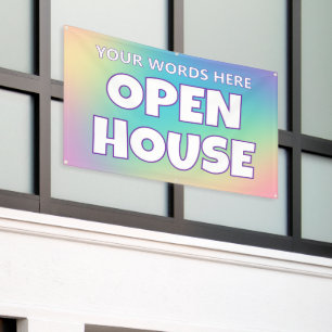 Rainbow OPEN HOUSE Custom Banner