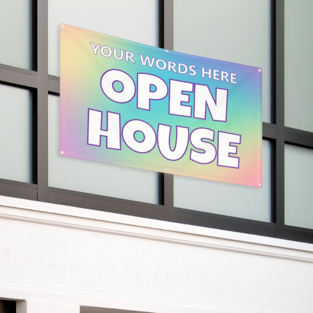 Rainbow OPEN HOUSE Custom Banner (Outside Building)