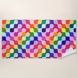 Rainbow Optical Illusion Bright Pillow Funky Beach Towel