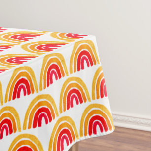 Rainbow Orange Baby Shower Gender Neutral Girl Tablecloth
