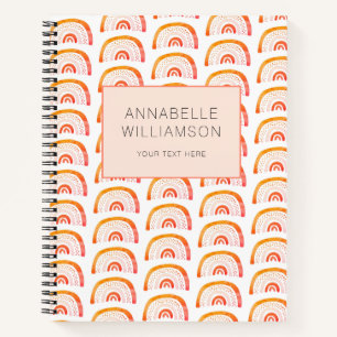 Rainbow orange boho notebook