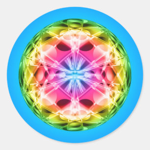 Rainbow Orb Mandala Classic Round Sticker