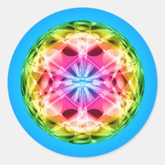 Rainbow Orb Mandala Classic Round Sticker