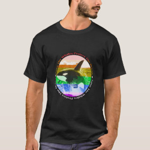 Rainbow Orca Killer Whale Earth Activist Marine Bi T-Shirt