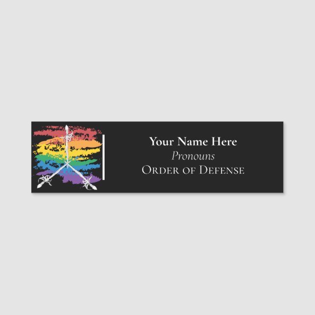 Rainbow Order of Defence Name Tag (Front)