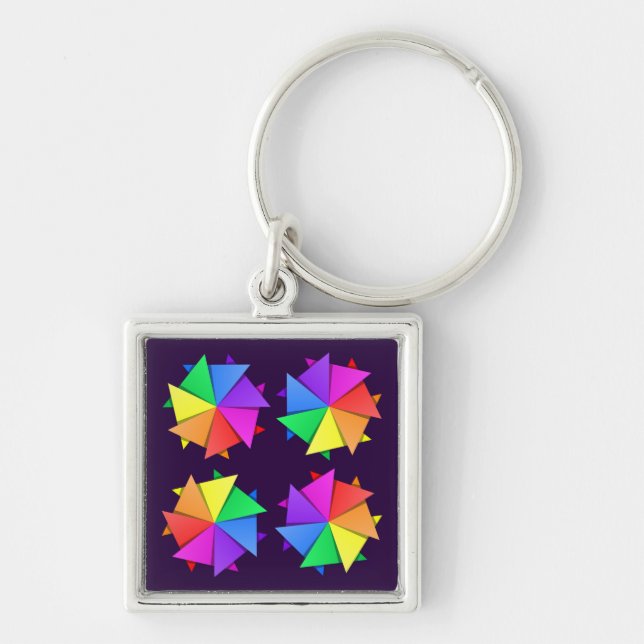 rainbow origami key ring (Front)