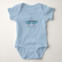 Rainbow Ostriches Cute Whimsical Baby Jersey Bodys