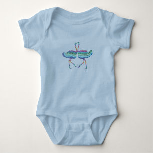 Rainbow Ostriches Cute Whimsical Baby Jersey Bodys Bodysuit