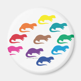 Rainbow Otters Magnet