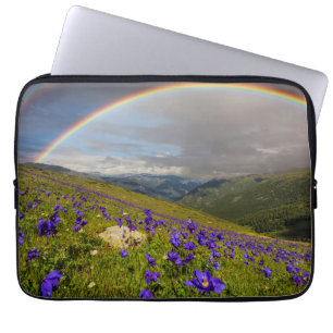 Rainbow Over A Flowering Meadow Laptop Sleeve