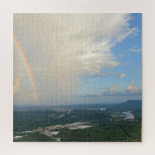 Rainbow Over Chattanooga, Tennessee - 20x20 inch Jigsaw Puzzle