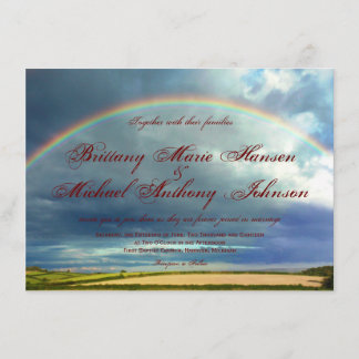 Rainbow Over Country Fields Wedding Invitations
