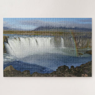 Rainbow over Godafoss Waterfall, Iceland Jigsaw Puzzle