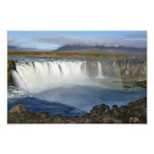 Rainbow over Godafoss Waterfall, Iceland Photo Print
