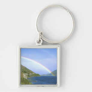 Rainbow over Hawea Lake, South Island, New Key Ring