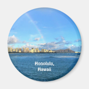 Rainbow over Honolulu, Hawaii Magnet