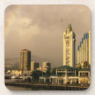 Rainbow over Honolulu, Hawaii, USA 2 Coaster