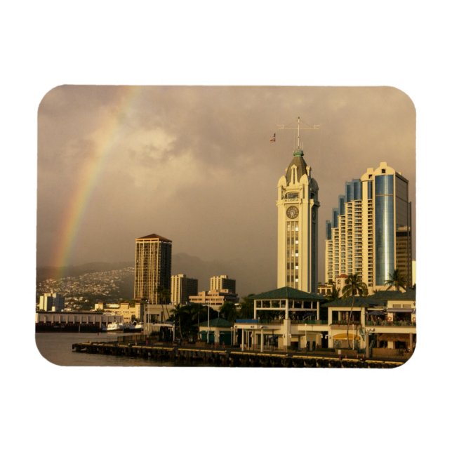 Rainbow over Honolulu, Hawaii, USA 2 Magnet (Horizontal)