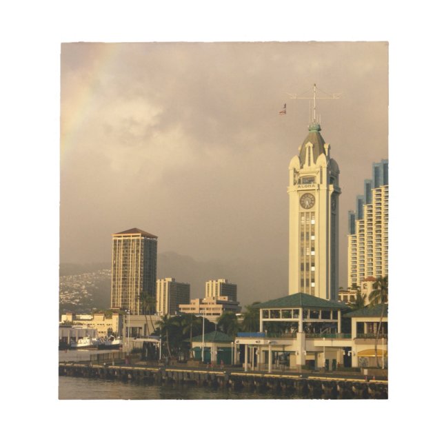 Rainbow over Honolulu, Hawaii, USA 2 Notepad (Front)