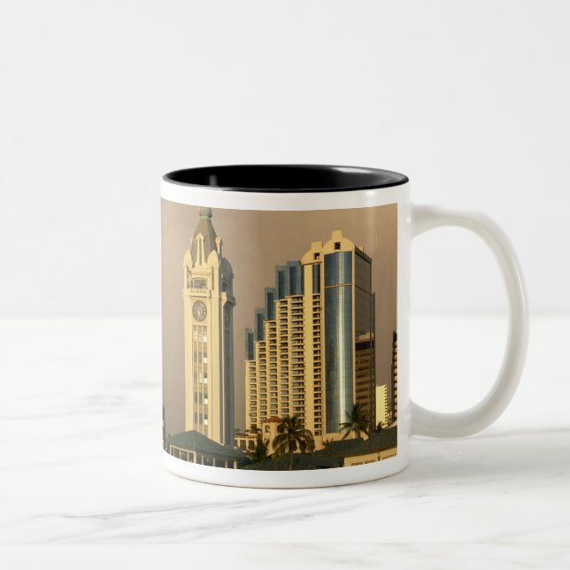Rainbow over Honolulu, Hawaii, USA 2 Two-Tone Coffee Mug (Right)