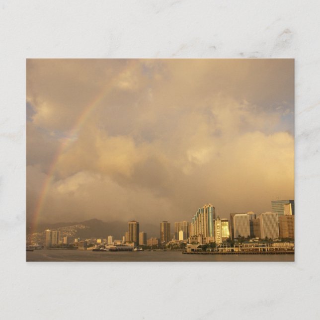 Rainbow over Honolulu, Hawaii, USA 3 Postcard (Front)