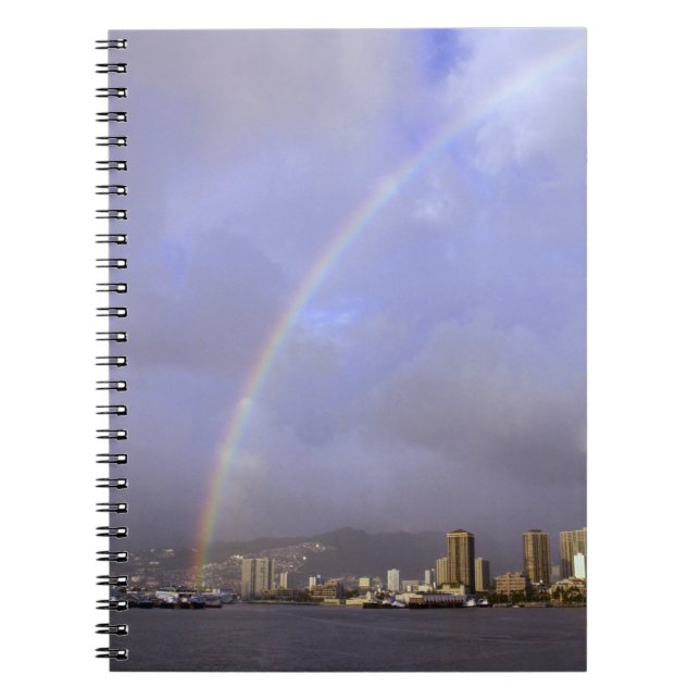 Rainbow over Honolulu, Hawaii, USA Notebook (Front)