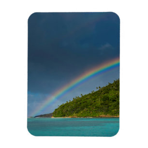 Rainbow over island, American Samoa Magnet