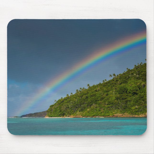 Rainbow over island, American Samoa Mouse Pad (Front)