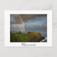 Rainbow over Kilauea Lighthouse Hawaii postcard