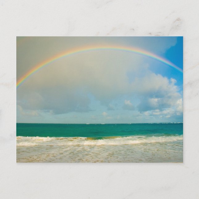 Rainbow over ocean postcard (Front)