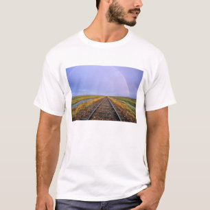 Rainbow over railroad tracks near Fairfield T-Shirt