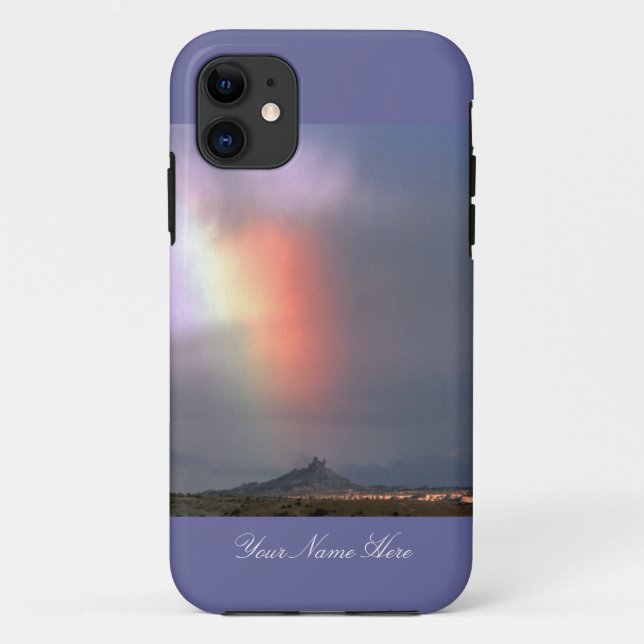 Rainbow over Shiprock, New Mexico Case-Mate iPhone Case (Back)