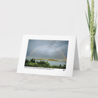 Rainbow over the chain links photo card