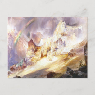 Rainbow Over the Grand Canyon Yellowstone by Moran Postcard