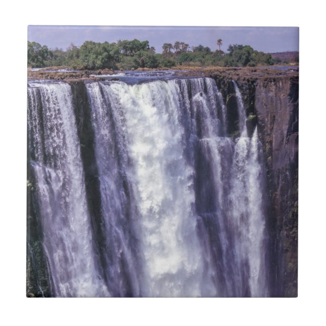 Rainbow over Victoria Falls - Zimbabwe, Africa Ceramic Tile (Front)