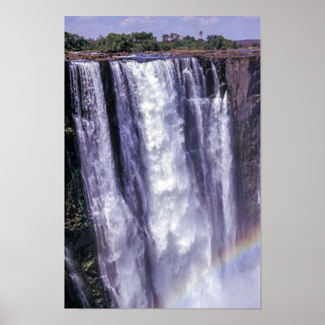 Rainbow over Victoria Falls - Zimbabwe, Africa Poster (Front)