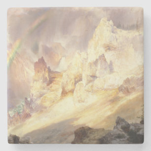Rainbow Over Yellowstone, Moran 1900 Stone Coaster