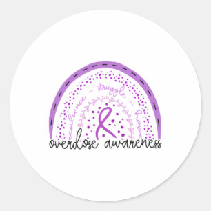 Rainbow Overdose Awareness 1 Classic Round Sticker