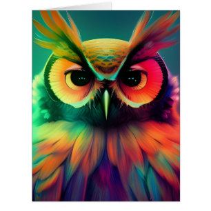 Rainbow Owl All Occasions Greeting Card